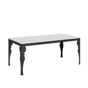 Tavolo Paxon Evolution piano Bianco Frassino 90x180Allungato 440 telaio Antracite