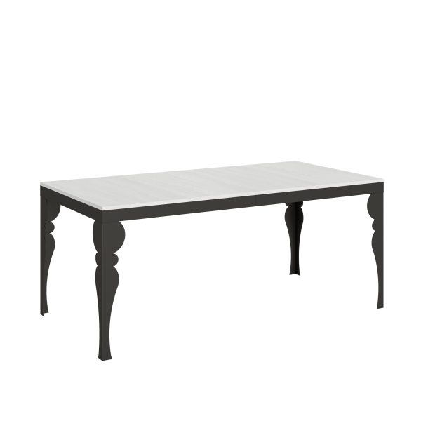Tavolo Paxon Evolution piano Bianco Frassino 90x180Allungato 440 telaio Antracite