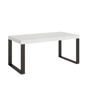 Tavolo Tecno Allungabile piano Bianco Frassino 90x180 Allungato 440 telaio Antracite