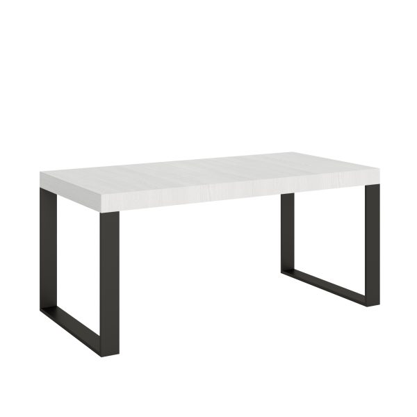 Tavolo Tecno Allungabile piano Bianco Frassino 90x180 Allungato 440 telaio Antracite