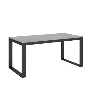 Tavolo Tecno Evolution piano Cemento 90x180 Allungato 90x440 telaio Antracite