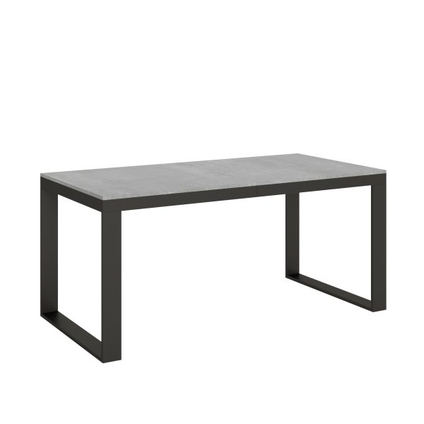 Tavolo Tecno Evolution piano Cemento 90x180 Allungato 90x440 telaio Antracite