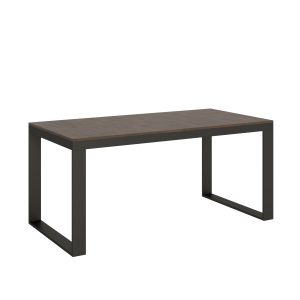 Tavolo Tecno Evolution piano Noce 90x180 Allungato 90x440 telaio Antracite