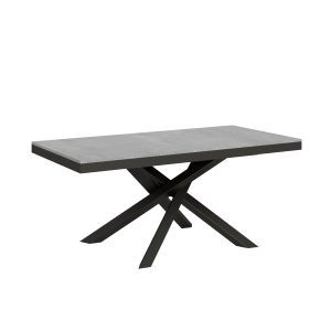 Tavolo Volantis Evolution piano Cemento 90x180 Allungato 440 telaio Antracite