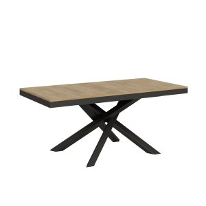 Tavolo Volantis Evolution piano Quercia Natura 90x180 Allungato 440 telaio Antracite