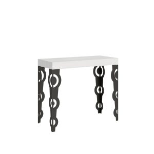 Consolle Karamay Premium Bianco Frassino telaio Antracite