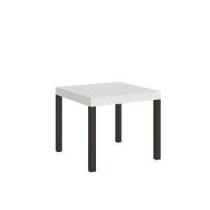 Tavolo everyday Allungabile piano Bianco Frassino 90x90 Allungato 246 telaio Antracite