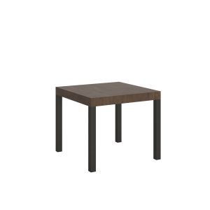 Tavolo everyday Allungabile piano Noce 90x90 telaio Allungato 246 Antracite