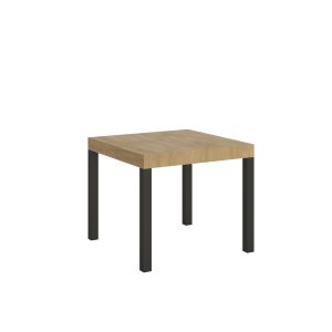Tavolo everyday Allungabile piano Quercia Natura 90x90 Allungato 246 telaio Antracite