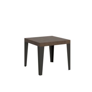 Tavolo Flame Allungabile piano Noce 90x90 telaio Allungato 246 Antracite