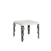 Tavolo Karamay Allungabile piano Bianco Frassino 90x90 Allungato 246 telaio Antracite