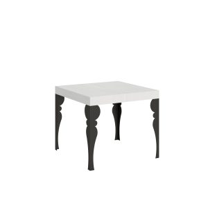 Tavolo Paxon Allungabile piano Bianco Frassino 90x90 Allungato 246 telaio Antracite