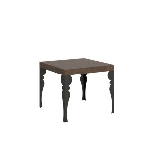 Tavolo Paxon Allungabile piano Noce 90x90 telaio Allungato 246 Antracite