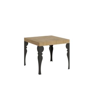Tavolo Paxon Allungabile piano Quercia Natura 90x90 Allungato 246 telaio Antracite