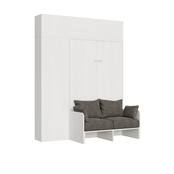 Letto 120 Sofà Kentaro Bianco Frassino con colonna - pensile vasistas - pensile sopra colonna