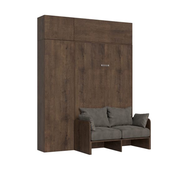 Letto 120 Sofà Kentaro Noce con colonna - pensile vasistas - pensile sopra colonna