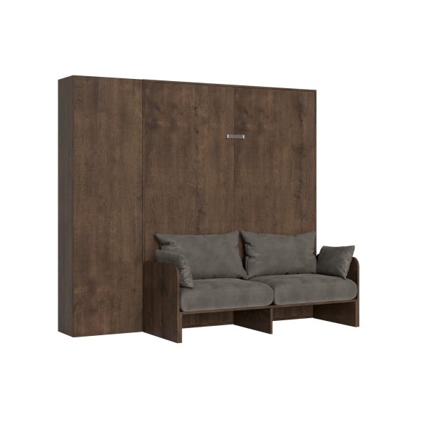 Letto matrimoniale Sofà Kentaro Noce con colonna sx-dx