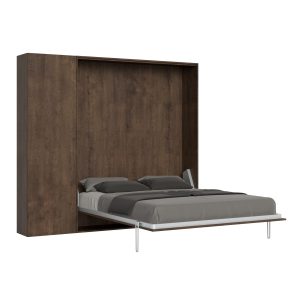 Letto matrimoniale Kentaro Noce con colonna sx-dx