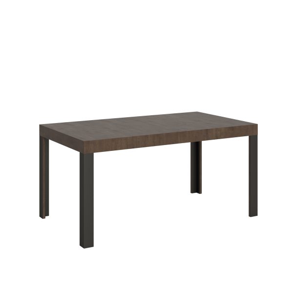 Tavolo Linea Allungabile piano Noce 90x160 Allungato 264 telaio Antracite