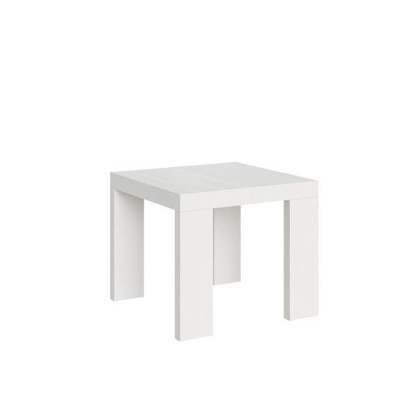 Tavolo Roxell Allungabile Bianco Frassino 90x90 Allungato 246