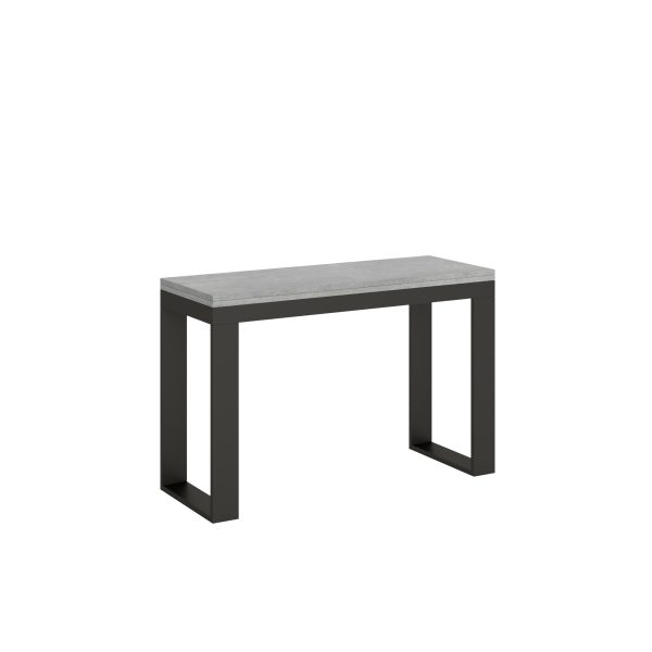 Tavolo Tecno Double Cemento 120x45 aperto 120x90 gambe/telaio Antracite