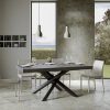 Tavolo Volantis Allungabile piano Cemento 90x180 Allungato 440 telaio Antracite - immagine 2