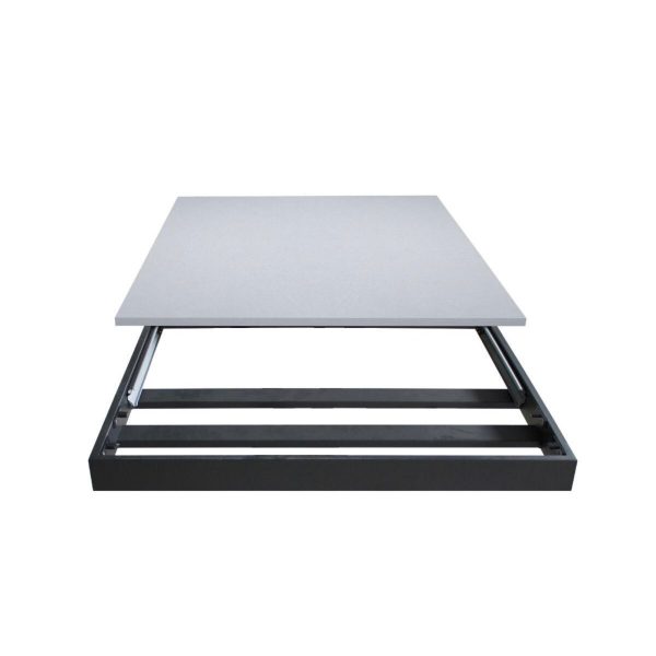 Tavolo Cumar piano Bianco Frassino 90x120 + 60 telaio Antracite - immagine 4