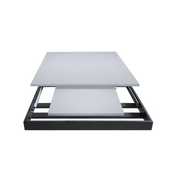 Tavolo Cumar piano Bianco Frassino 90x120 + 60 telaio Antracite - immagine 5