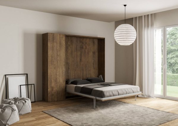 Letto matrimoniale Kentaro Noce con colonna sx-dx - immagine 3