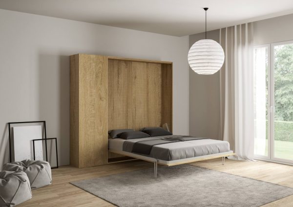 Letto matrimoniale Kentaro Quercia Natura con colonna sx-dx - immagine 2