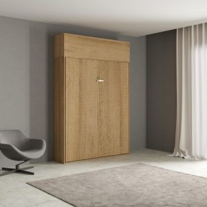 Letto matrimoniale Kentaro Quercia Natura con pensile vasistas
