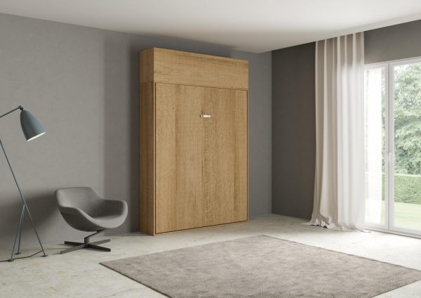 Letto matrimoniale Kentaro Quercia Natura con pensile vasistas