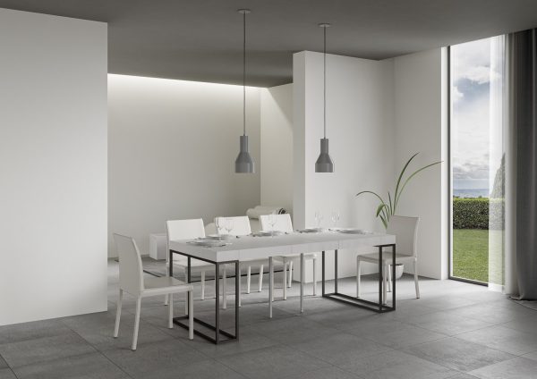 Consolle Epoca Small Premium Bianco Frassino telaio Antracite - immagine 3