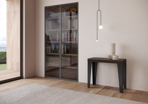 Consolle Flame Small Evolution Noce telaio Antracite - immagine 2