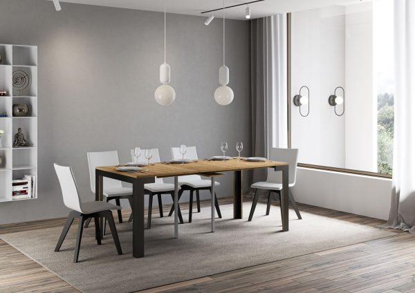 Consolle Linea Evolution Quercia Natura gambe Antracite - immagine 3