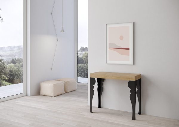 Consolle Paxon Quercia Natura telaio Antracite - immagine 2
