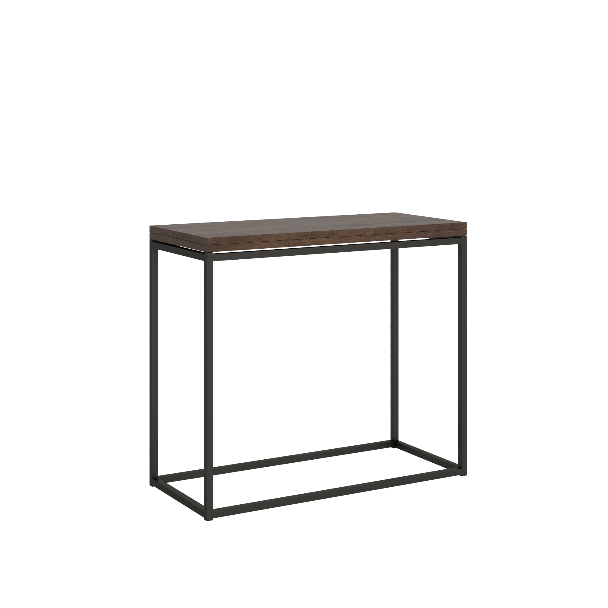 Itamoby Consolle Nordica Libra Noce 90×45 Allungato 90×90 telaio Antracite