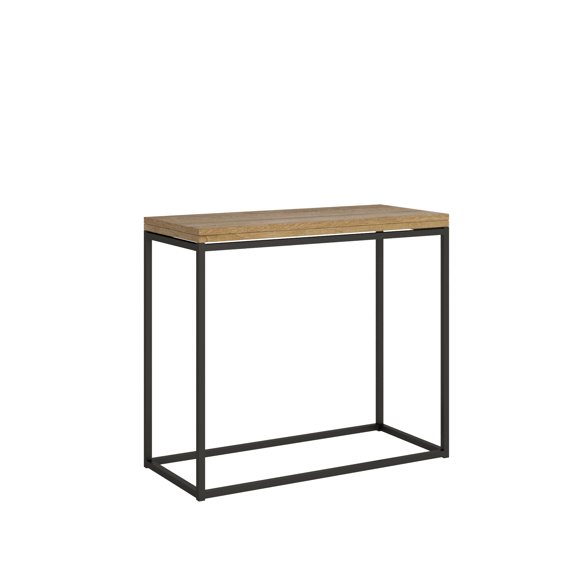 Itamoby Consolle Nordica Libra Quercia Natura 90×45 Allungato 90×90 telaio Antracite