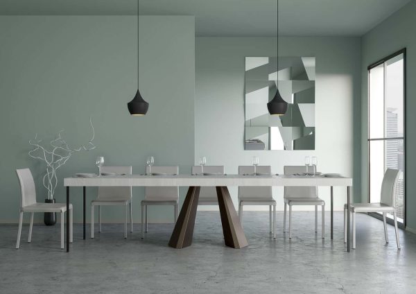 Consolle Diamante Premium Bianco Frassino telaio orso - immagine 4