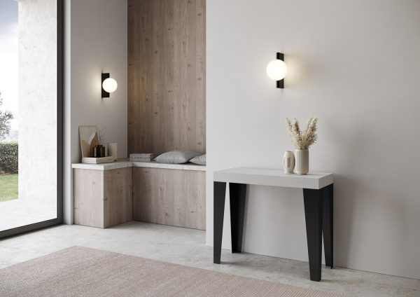 Consolle Flame Premium Bianco Frassino telaio Antracite - immagine 2