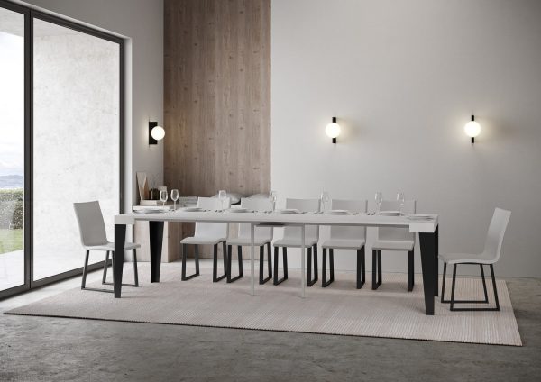 Consolle Flame Bianco Frassino telaio Antracite - immagine 4