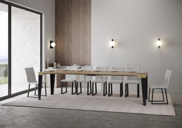 Consolle Flame Quercia Natura telaio Antracite - immagine 4