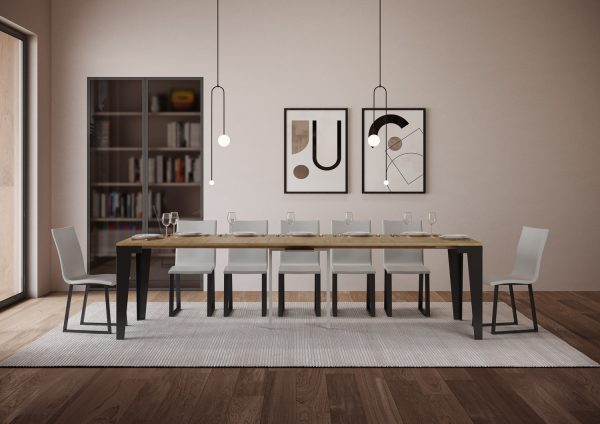 Consolle Flame Evolution Quercia Natura telaio Antracite - immagine 4