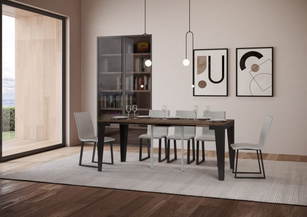 Consolle Flame Small Evolution Noce telaio Antracite - immagine 3