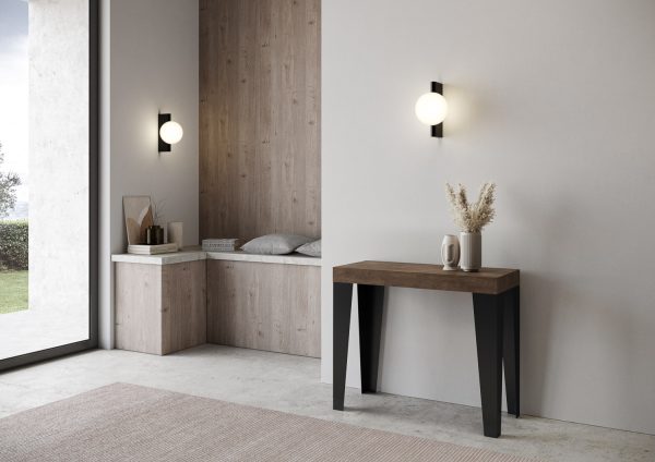 Consolle Flame Noce telaio Antracite - immagine 2