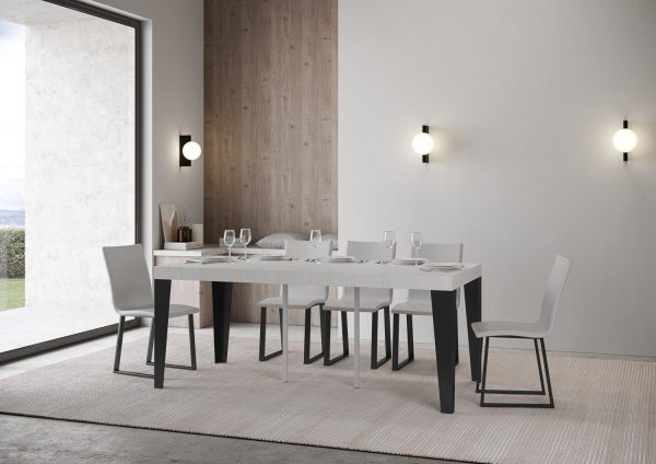 Consolle Flame Premium Bianco Frassino telaio Antracite - immagine 3