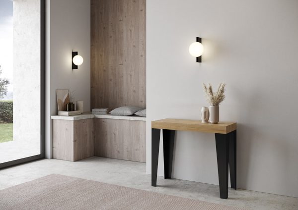 Consolle Flame Quercia Natura telaio Antracite - immagine 2