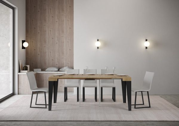 Consolle Flame Quercia Natura telaio Antracite - immagine 3