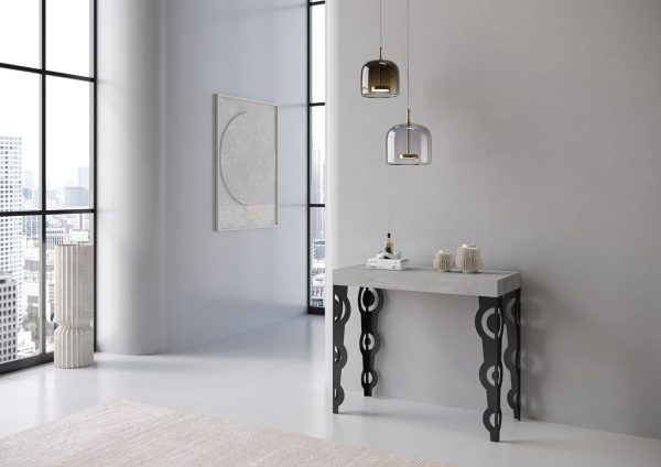 Consolle Karamay Small Premium Cemento telaio Antracite - immagine 2