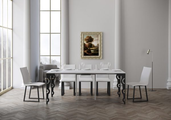 Consolle Karamay Small Evolution Bianco Frassino telaio Antracite - immagine 3
